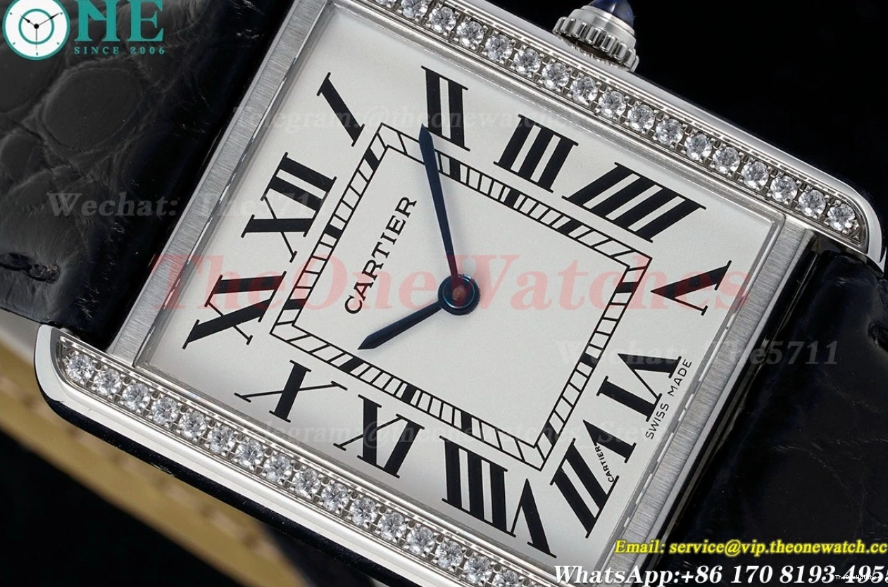 SS Dia White Solo Quartz AF LE 27.4mm Tank Dial 0411